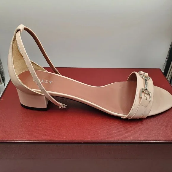 bally cloto calf patent leather women shoes sandals petal bnwt - Picture 9 of 12